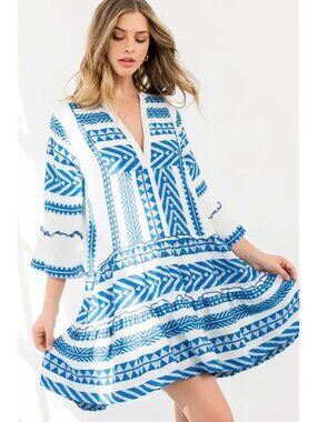 NWOT Zara Tiered Embroidered Dress